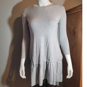 Drop Waist Sweater Dress Small Gray Knit Minimalist Cozy Tunic Outfit Zara